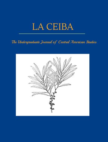 Dark blue background with orange letters showcase the cover for the La Ceiba issue 2020.